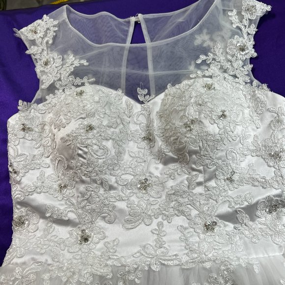 📌 JJs House Princess Wedding Gown, Tulle, Lace and Beading, Sleeveless - Picture 11 of 16